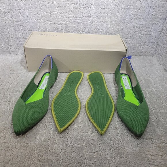 Rothy's The Point Women's Size US 8 Willow Green Flat Ballet Slip On Shoes - Picture 4 of 9